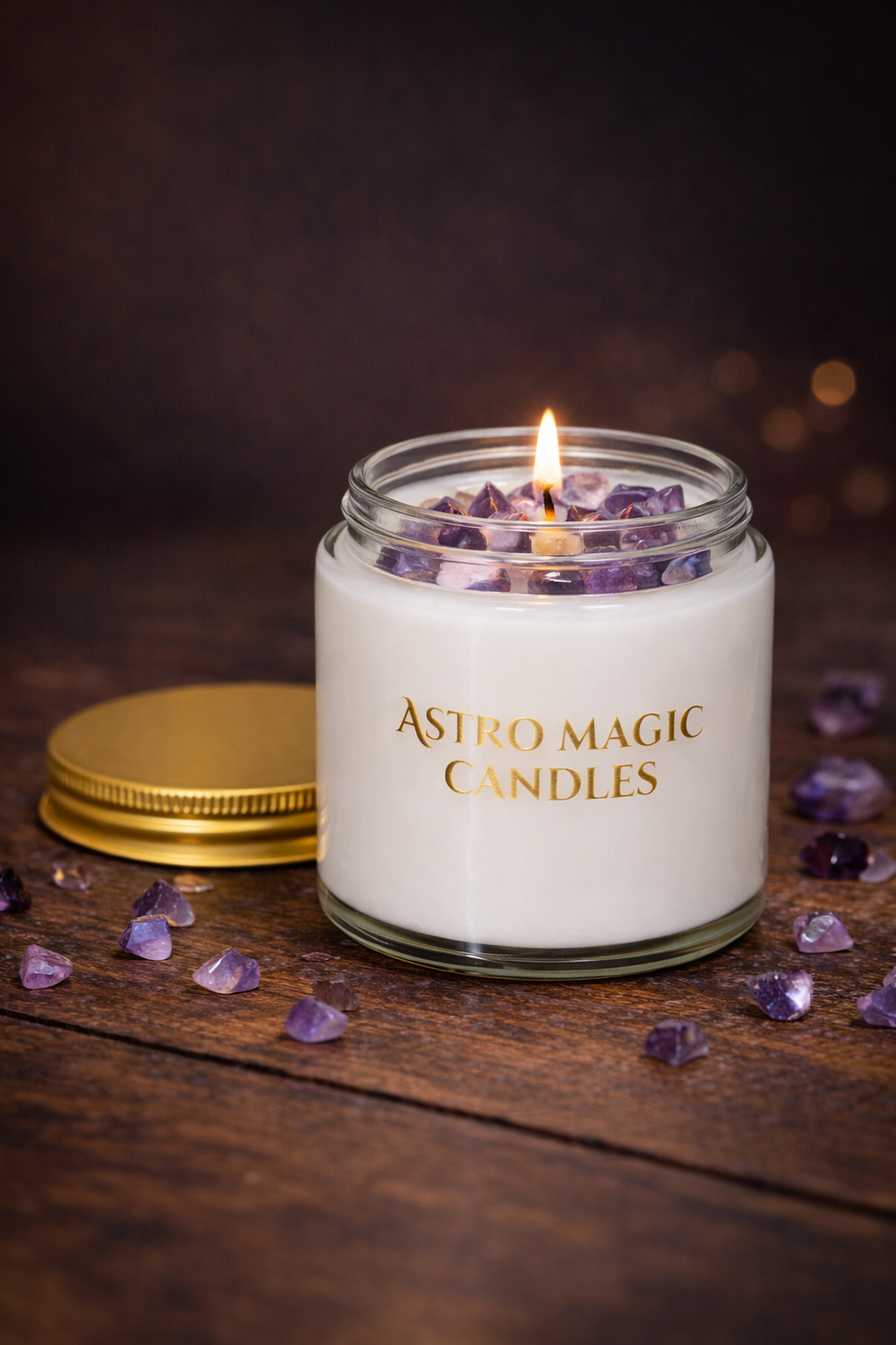 🎁 GIFT - When you reach 70£ 🎁/ Astro Mini Ritual Candle — Crystal Infused